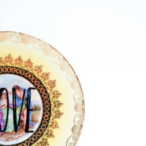 Vintage mini LOVE “Golden Sun” wall plate