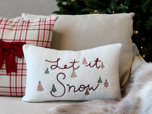 Let It Snow boucle cushion