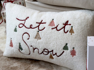 Let It Snow boucle cushion