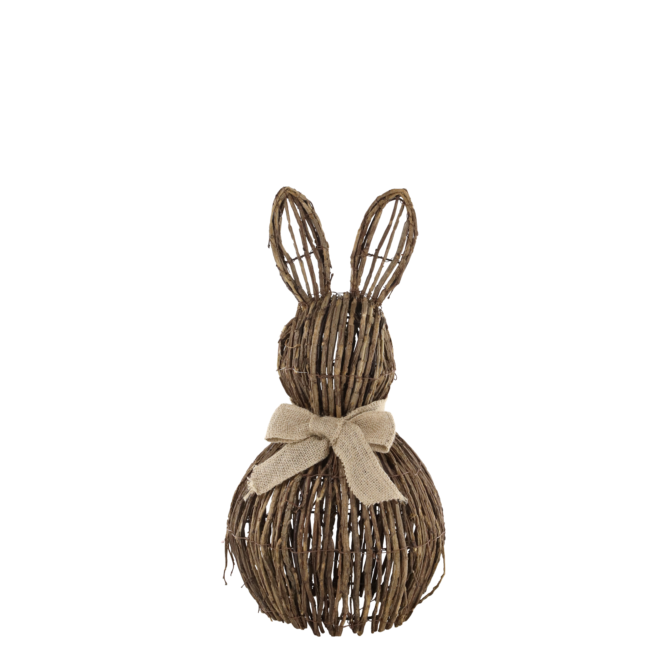 Wicker Rabbit with Jute Bow