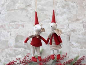 Julius & Juliane Christmas mice (pair)