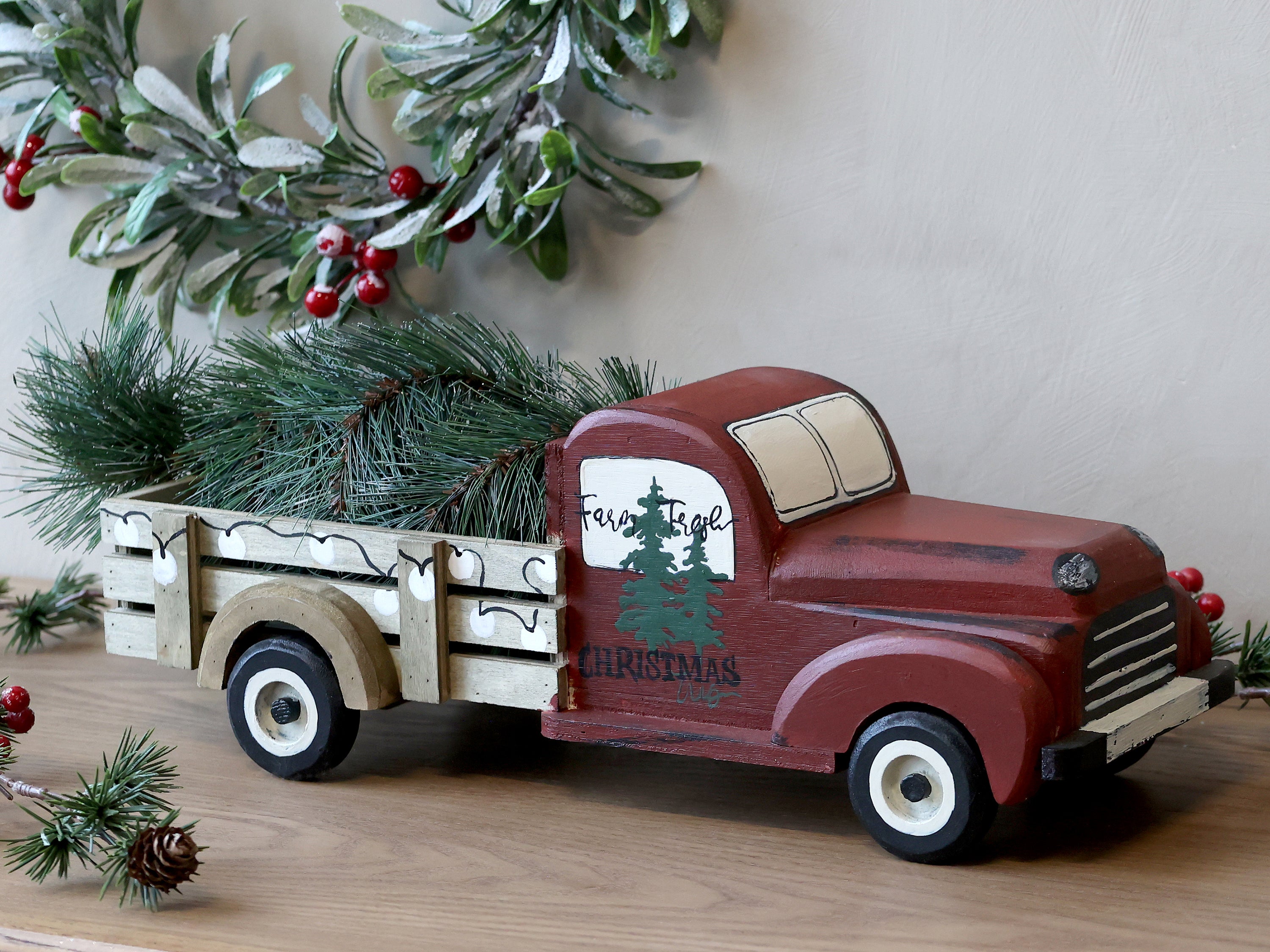 Vintage truck with Christmas tree