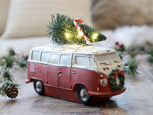 Vintage style campervan with LED Christmas tree