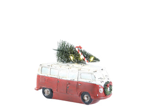 Vintage style campervan with LED Christmas tree