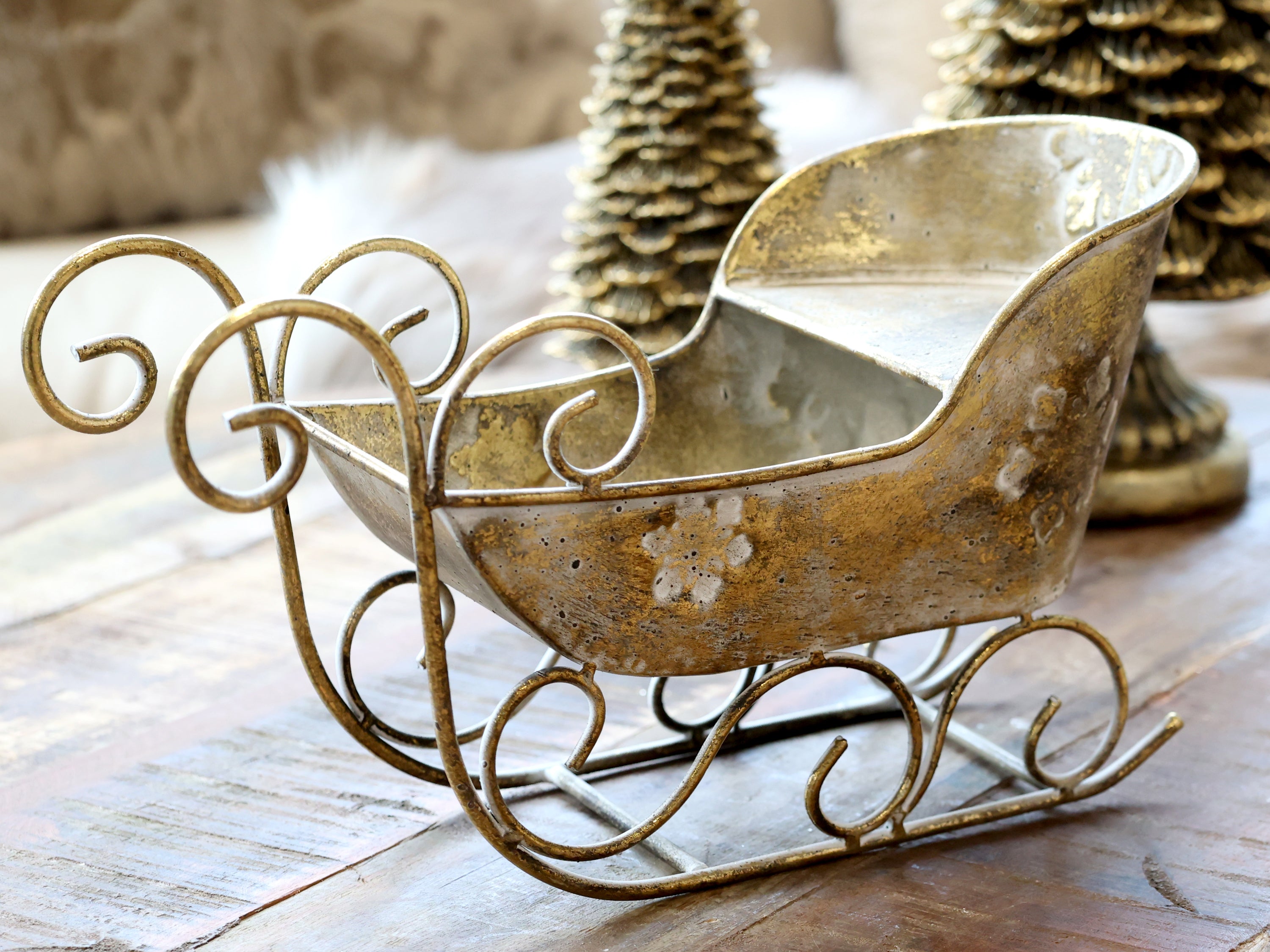 Brass sleigh ornament