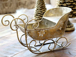 Brass sleigh ornament