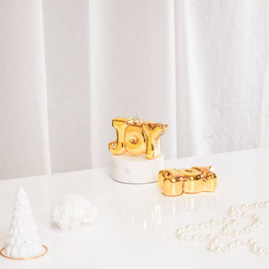 JOY glass Christmas ornament