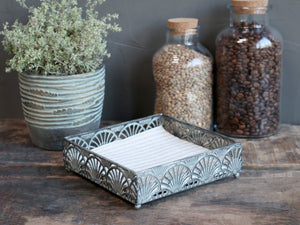Antique zinc napkin holder
