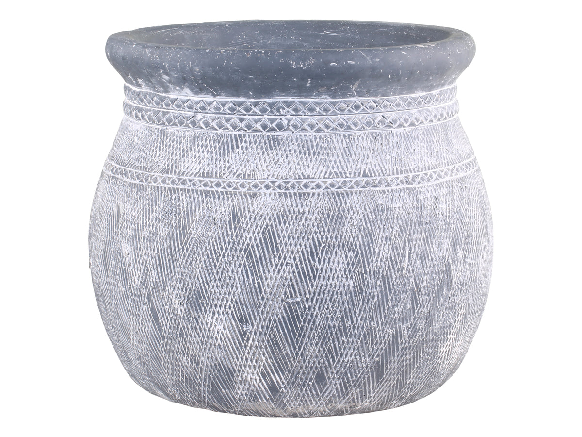 Large grey concrete planter