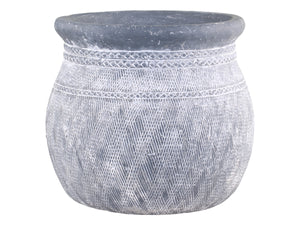 Large grey concrete planter