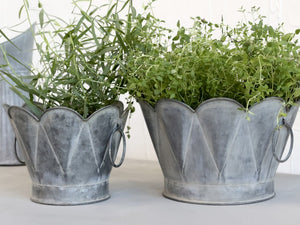 Zinc planter with arches - large