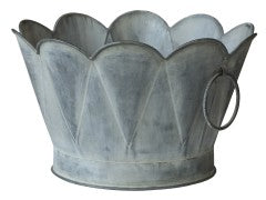Zinc planter with arches - large