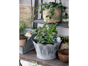 Zinc planter with arches - small