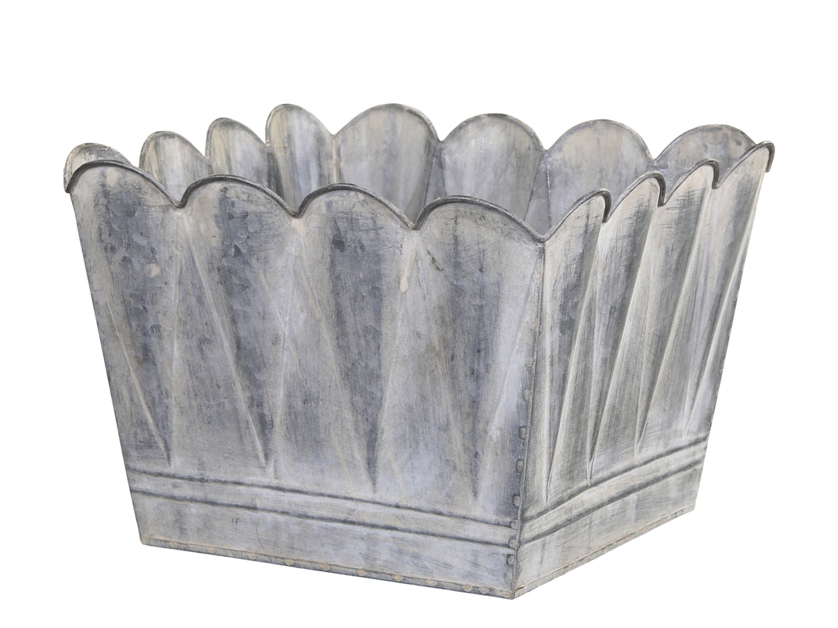 Zinc planter with arches