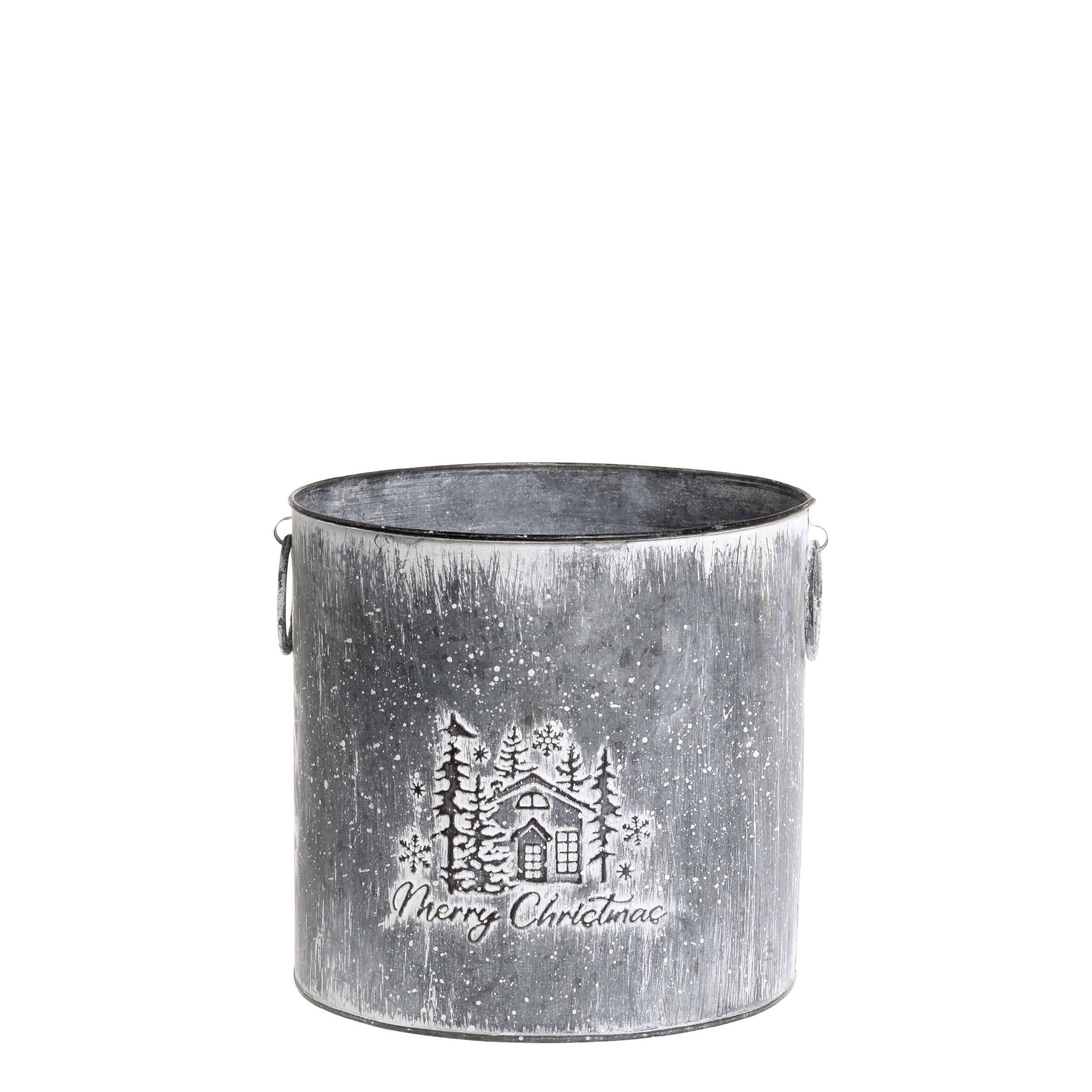 Zinc planter with Christmas motif