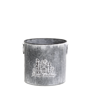 Zinc planter with Christmas motif
