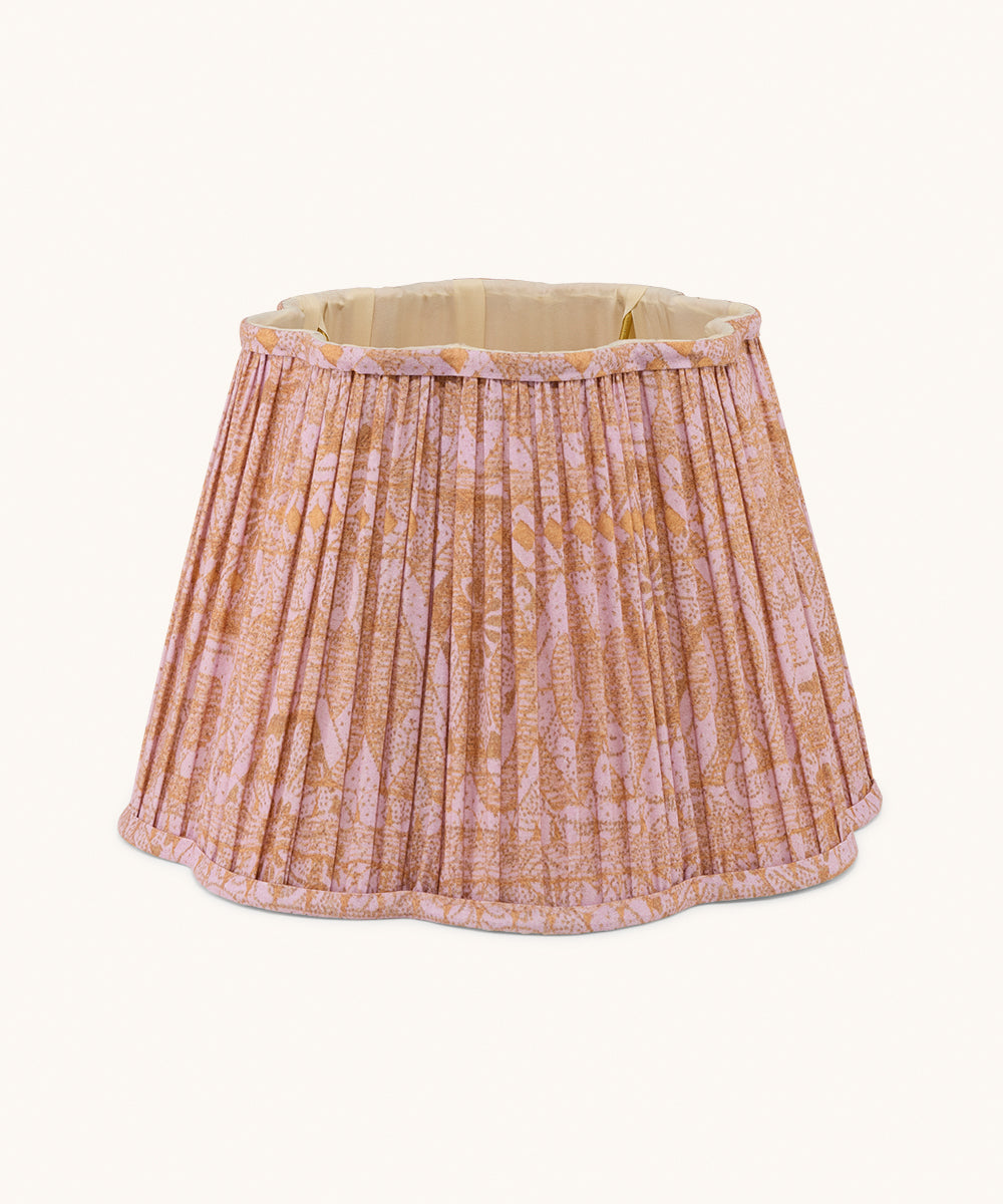 Diya Scalloped lampshade - pink & orange
