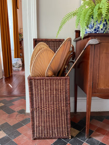 Vintage wicker laundry basket/hurley or stick basket