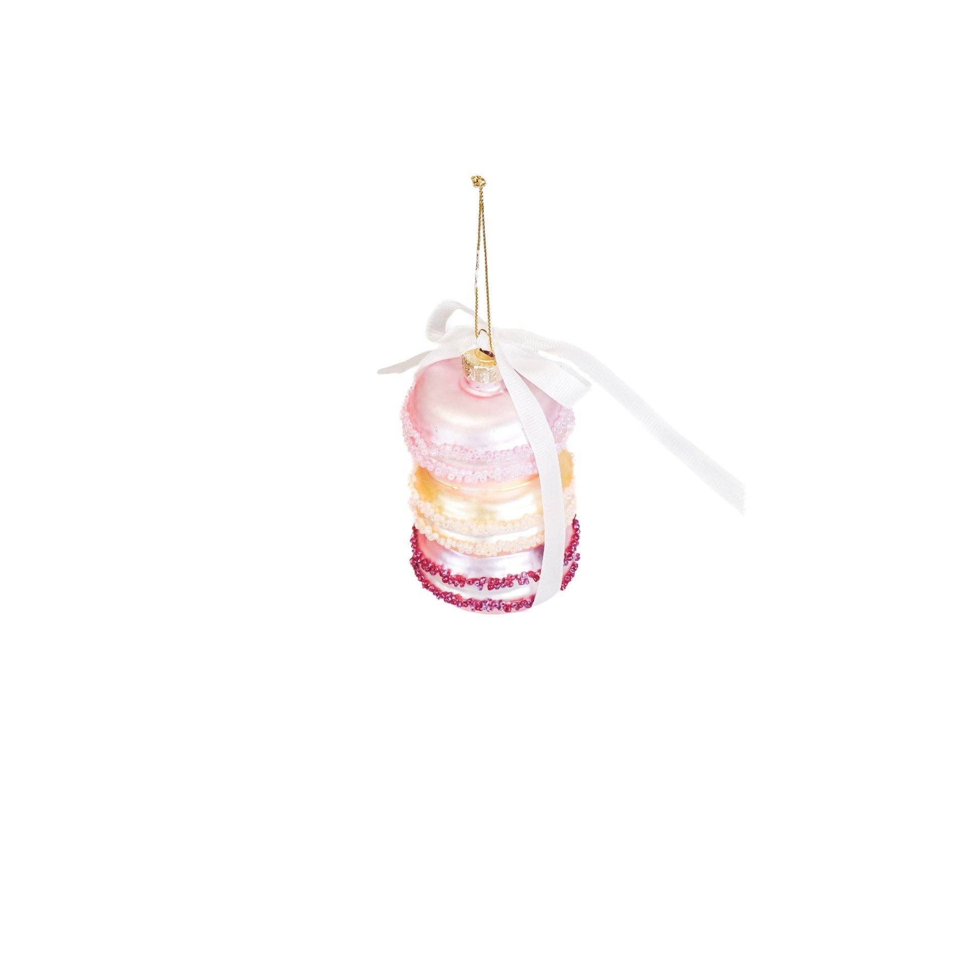Macaroon Xmas glass ornament