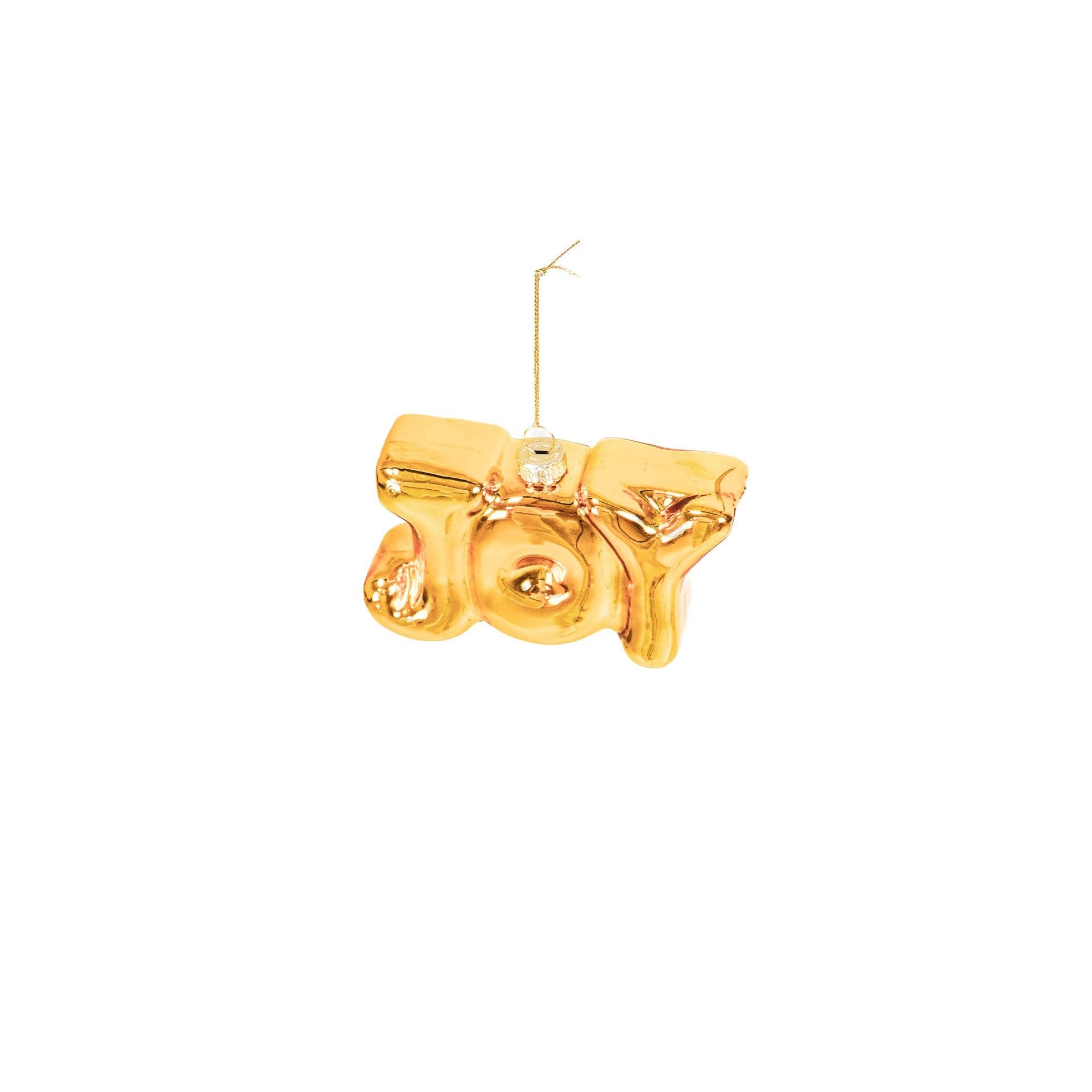JOY glass Christmas ornament
