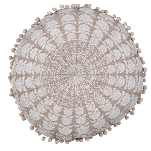 Cream round mandala cushion