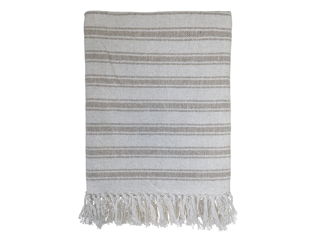 Throw with Grain Sack Stripes