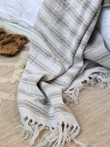 Throw with Grain Sack Stripes
