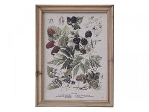 Framed picture with botanical berries motif