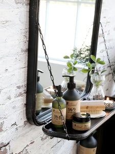 Industrial style mirror with shelf