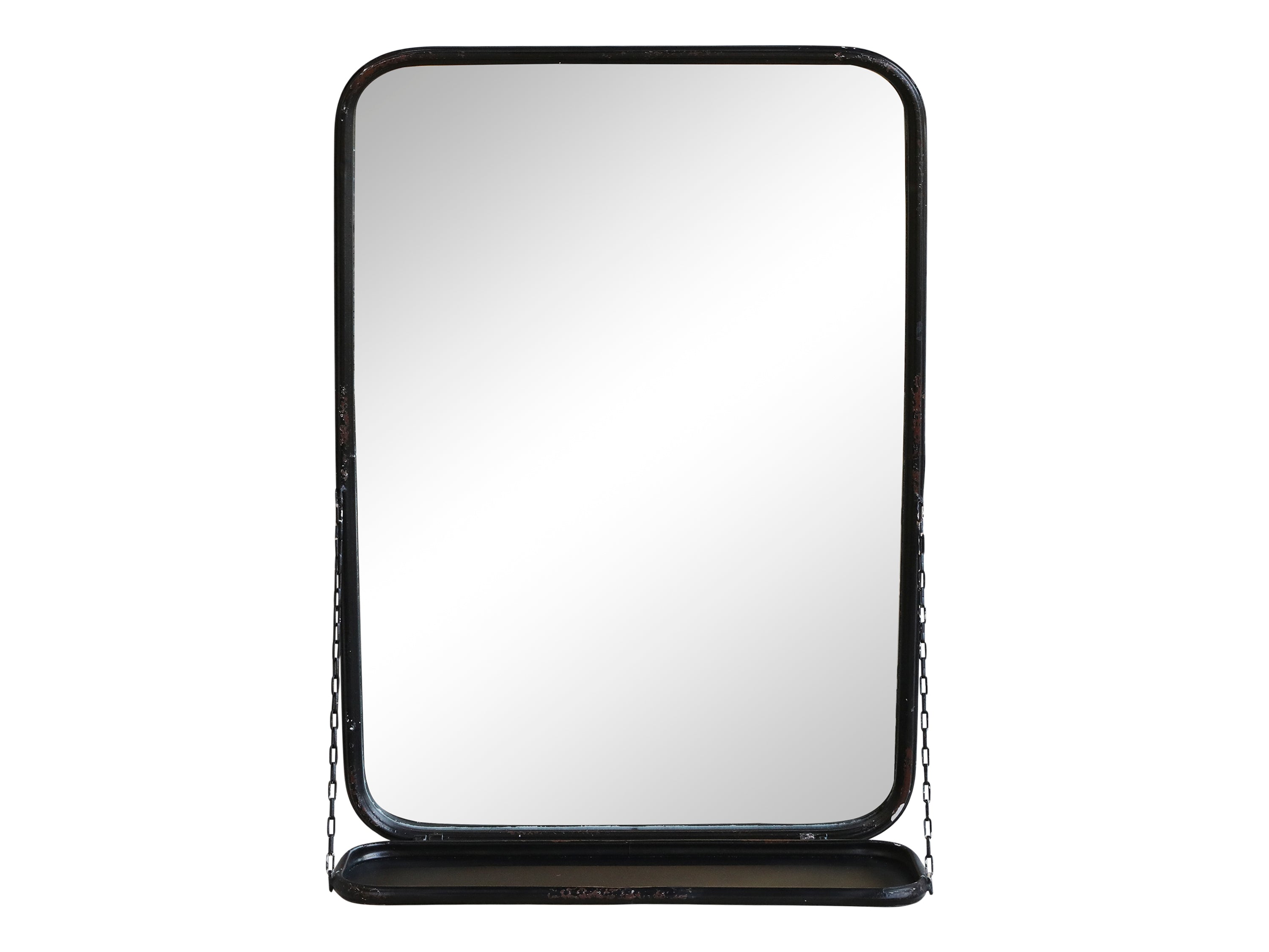 Industrial style mirror with shelf