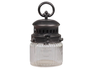 French stable lantern with bulb and timer - small