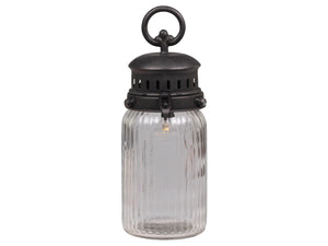 French stable lantern with bulb and timer - large