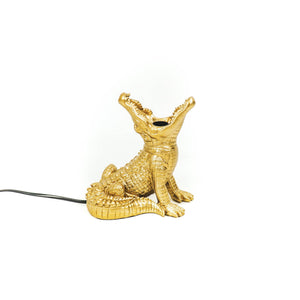 Crocodile Lamp in gold