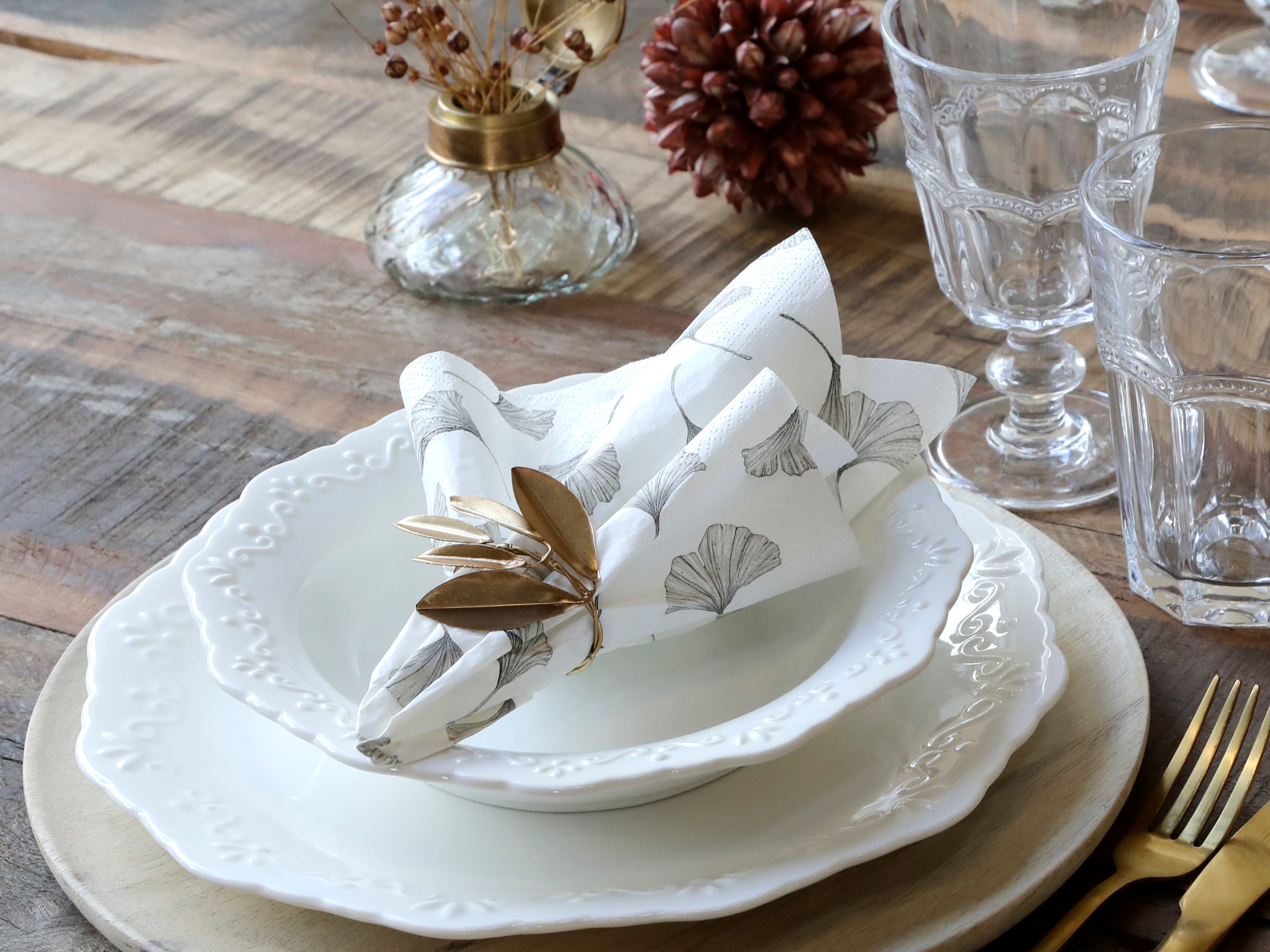 Gingko leaf napkins