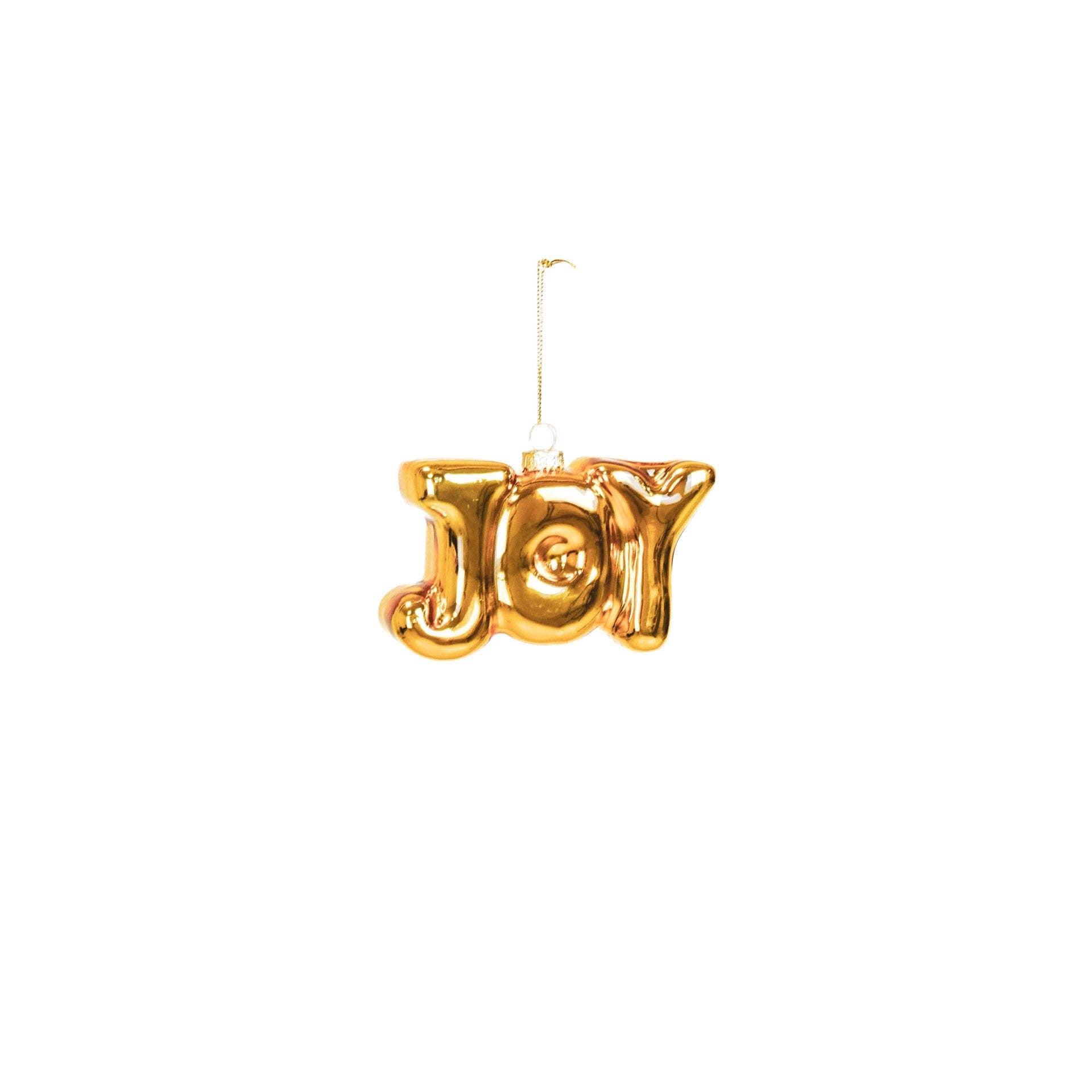 JOY glass Christmas ornament