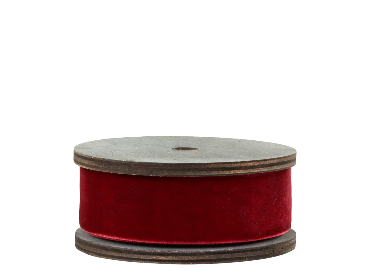 Velour Ribbon in deep cherry - 5m roll