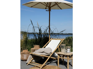 Bamboo and linen deck chairs (set of two)