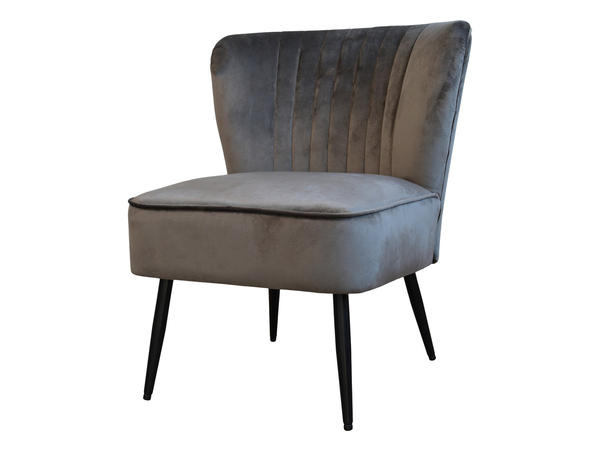 Grey Velour Lounge Chair