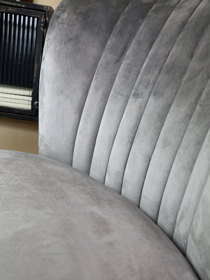 Grey Velour Lounge Chair