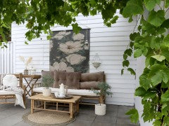 Lyon 3-seater bamboo sofa with cushion