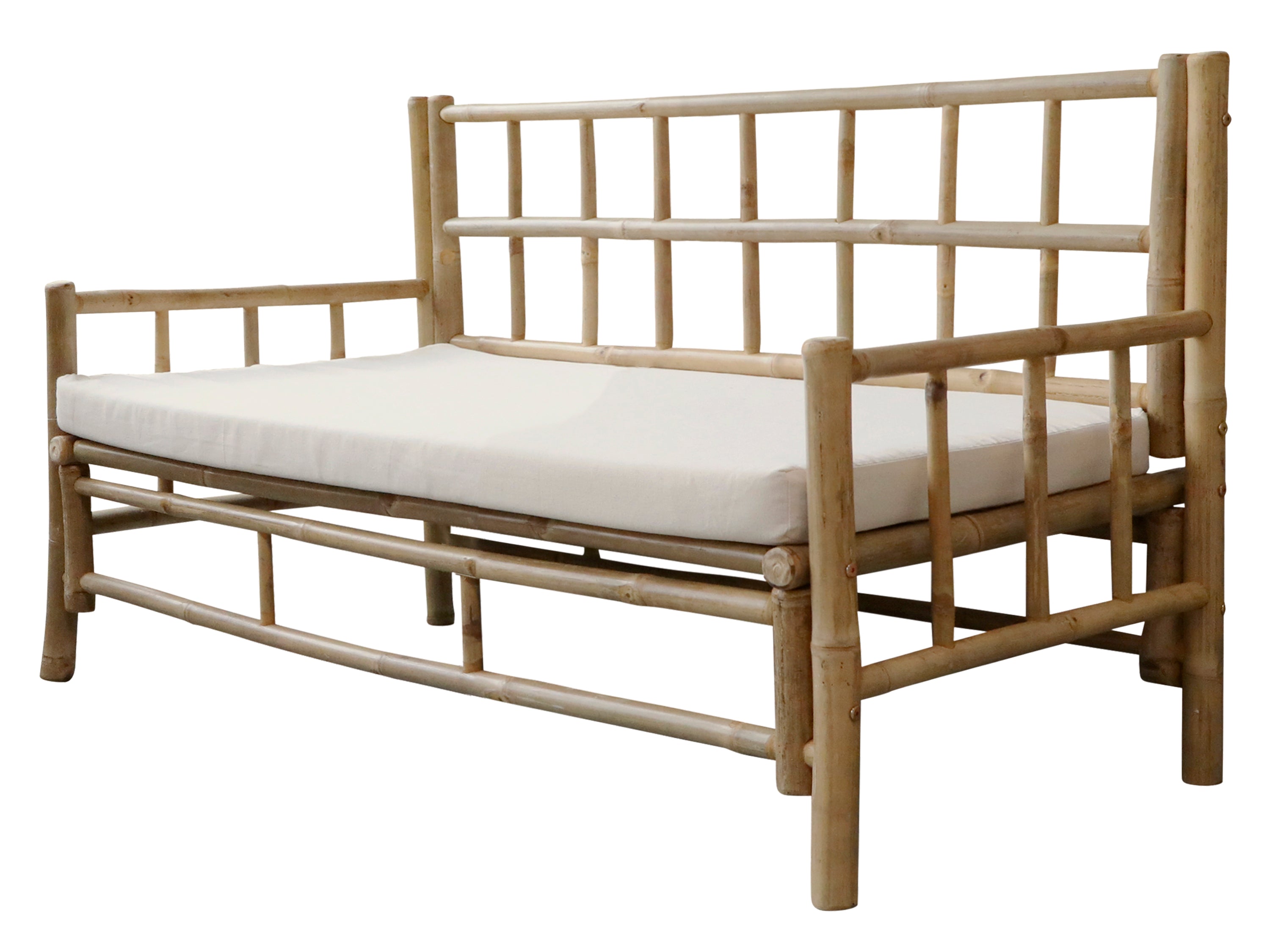 Lyon 2-seater bamboo sofa with cushion