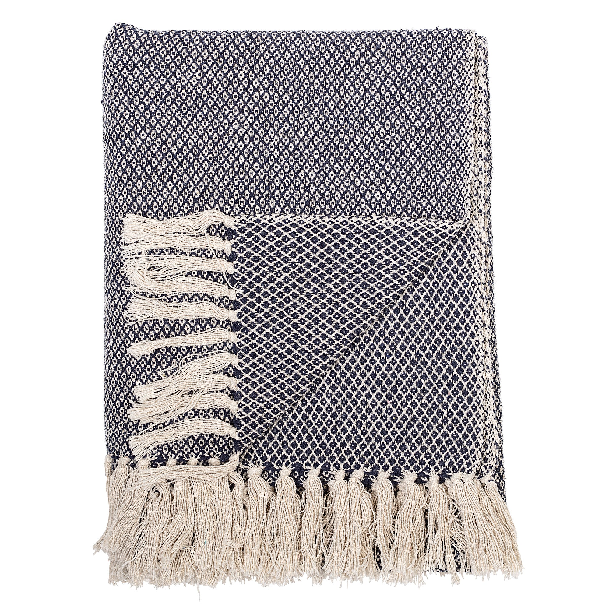 Navy recycled cotton throw