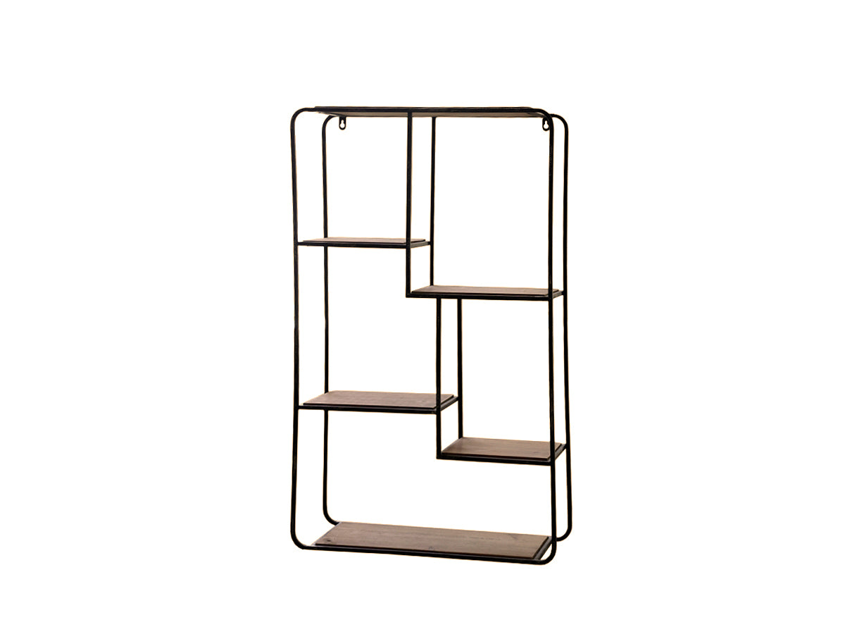 Shelving unit in antique coal and pinewood