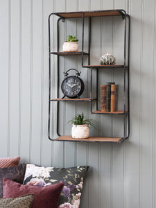 Shelving unit in antique coal and pinewood