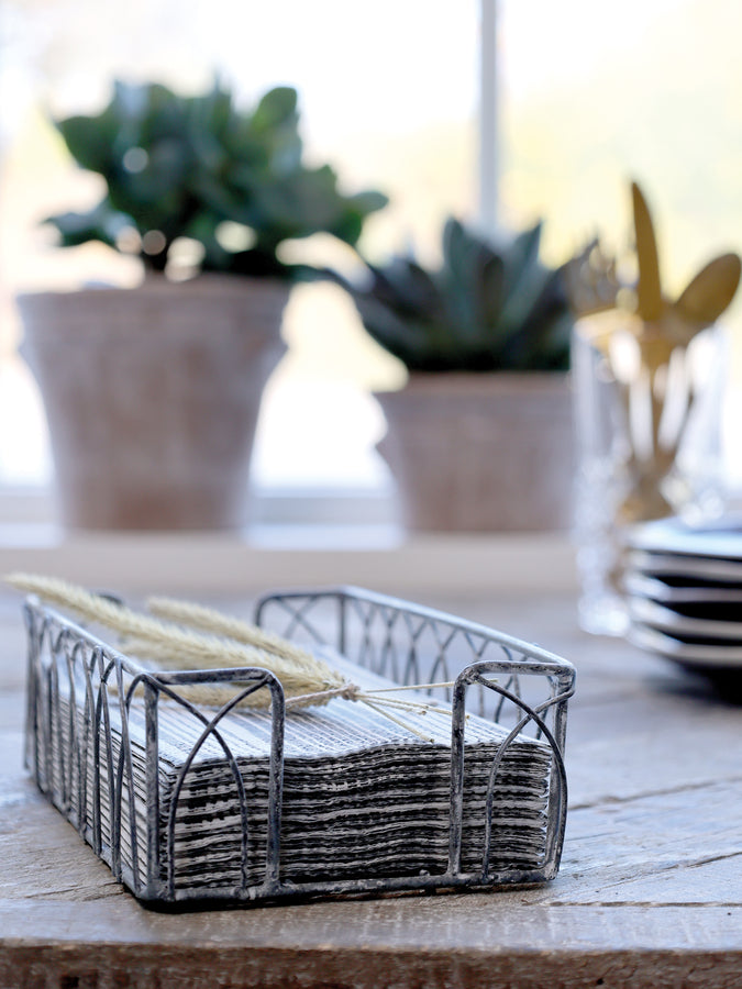 Antique zinc napkin holder