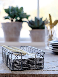 Antique zinc napkin holder