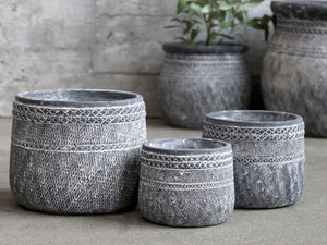 Grey concrete planter