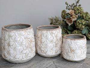 Cream ceramic plant pot - large