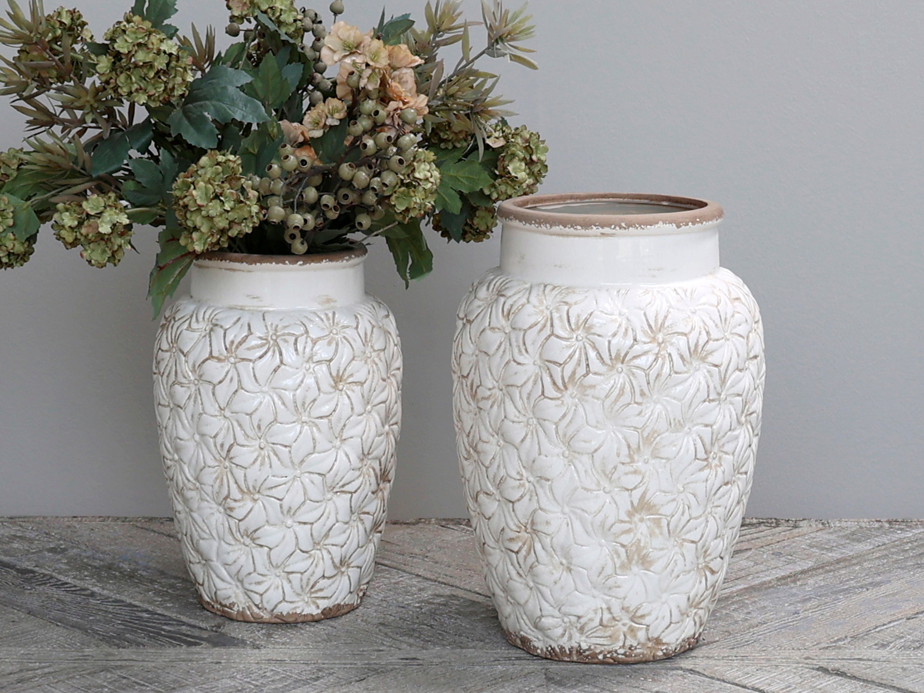 Cream ceramic vase - large