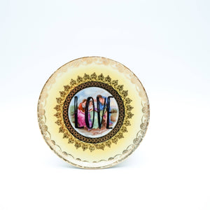 Vintage mini LOVE “Golden Sun” wall plate